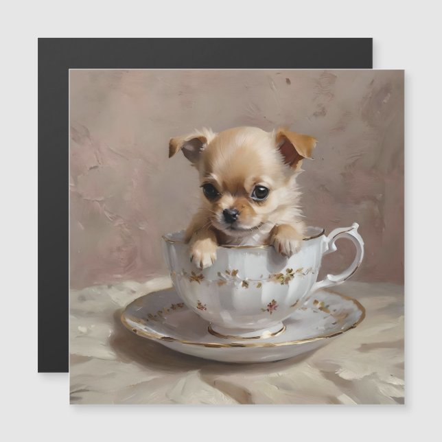 Chihuahua Puppy em um Teacup, (Frente/Verso)