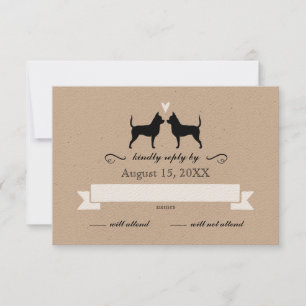 Chihuahua Silhouettes Casamento Resposta RSVP