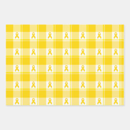 Childhood Cancer Awareness Plaid Gold Ribbon