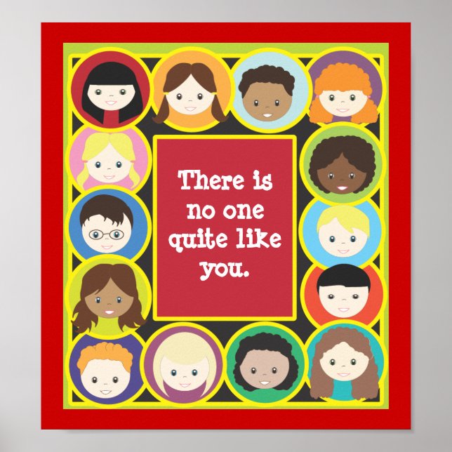 Children Faces Teacher's Classroom Poster (Frente)