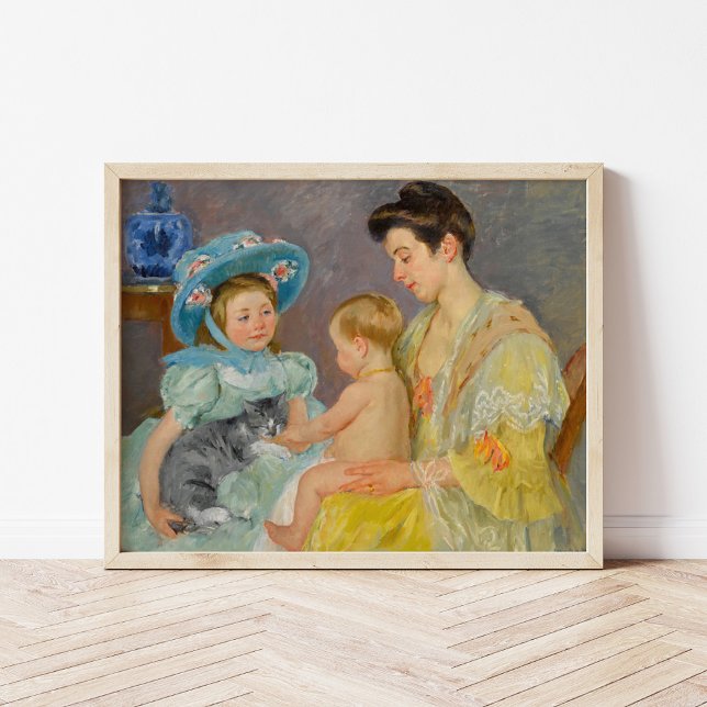 Children Playing with a Cat | Mary Cassatt Poster (Criador carregado)
