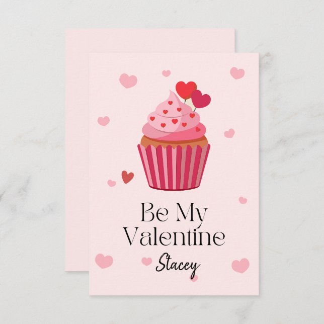 Children Valentine Be Mine Cupcake (Frente/Verso)