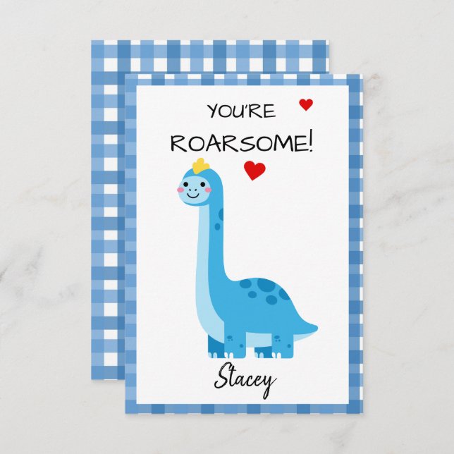 Children Valentine Dinosaur You're Roarsome! (Frente/Verso)