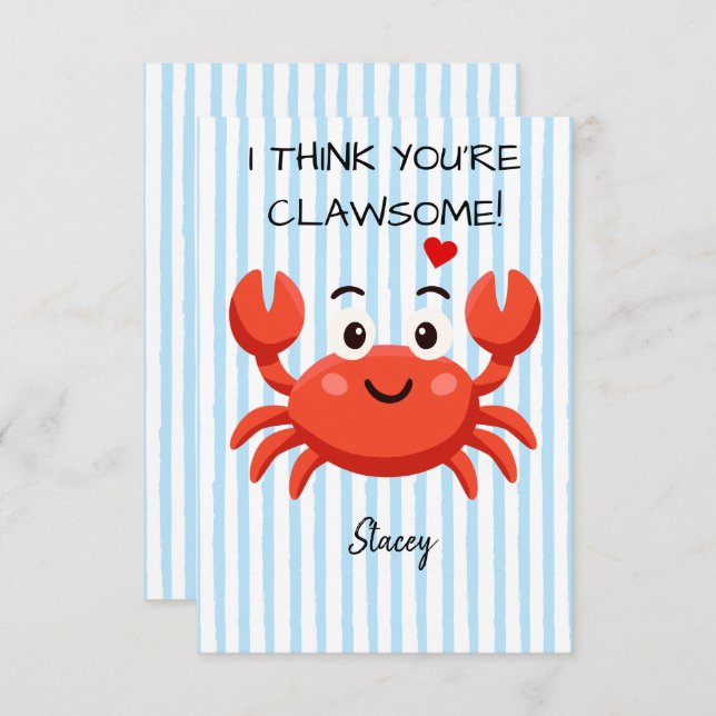 Children Valentine "I think you're claw-some" (Frente/Verso)