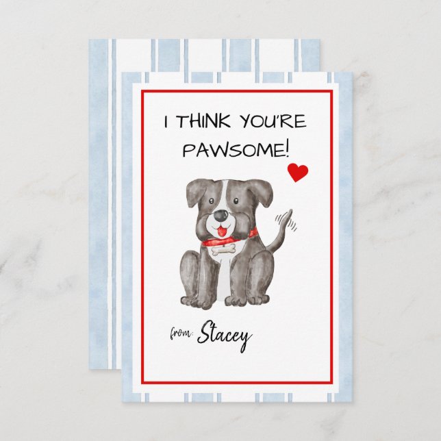 Children Valentine "I think you're Paw-some" (Frente/Verso)