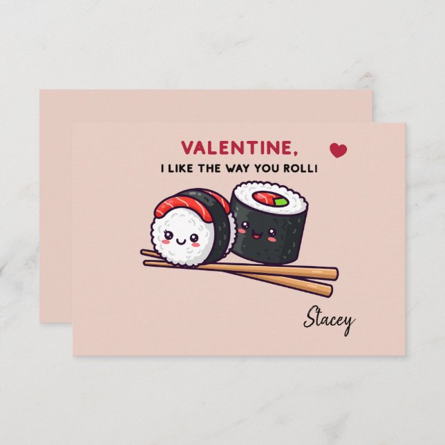 Children Valentine "Sushi, Like the Way you Roll" (Frente/Verso)