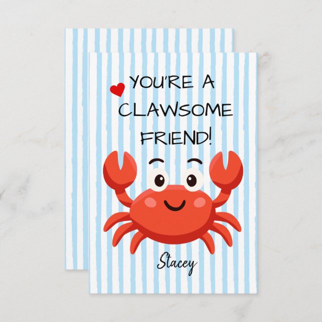 Children Valentine "You're a Clawsom Friend" (Frente/Verso)