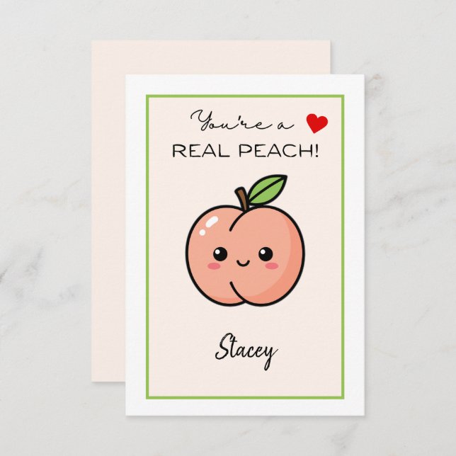 Children Valentine "You're a Real Peach" (Frente/Verso)