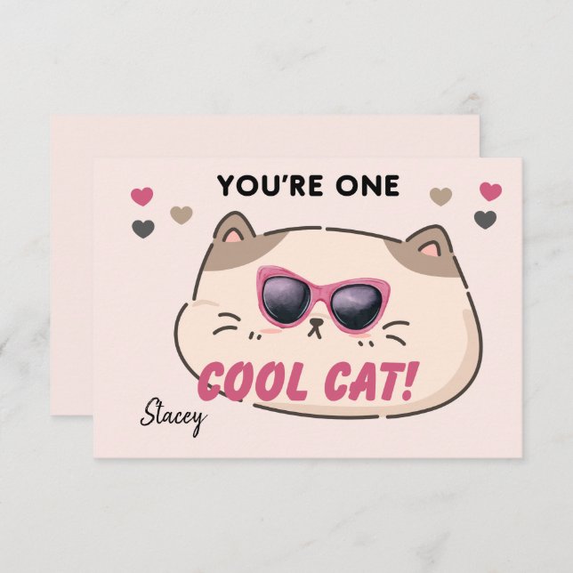 Children Valentine "You're One Cool Cat" (Frente/Verso)