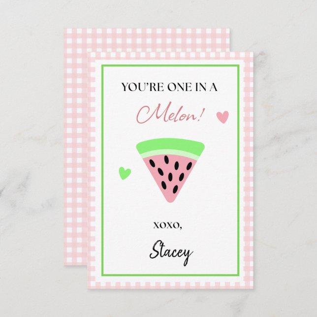 Children Valentine You're One in a Melon (Frente/Verso)