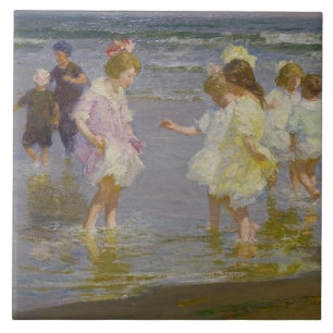 Children Wading on the Beach (por E.H. Potthast)