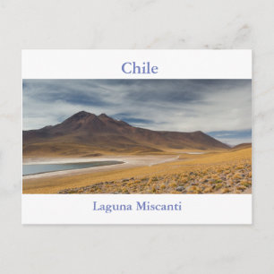 Chile - Cartão postal de Laguna Miscanti com texto