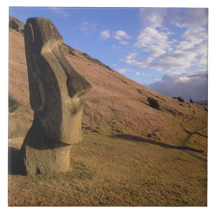 Chile, Ilha de Páscoa. Encosta com Moai