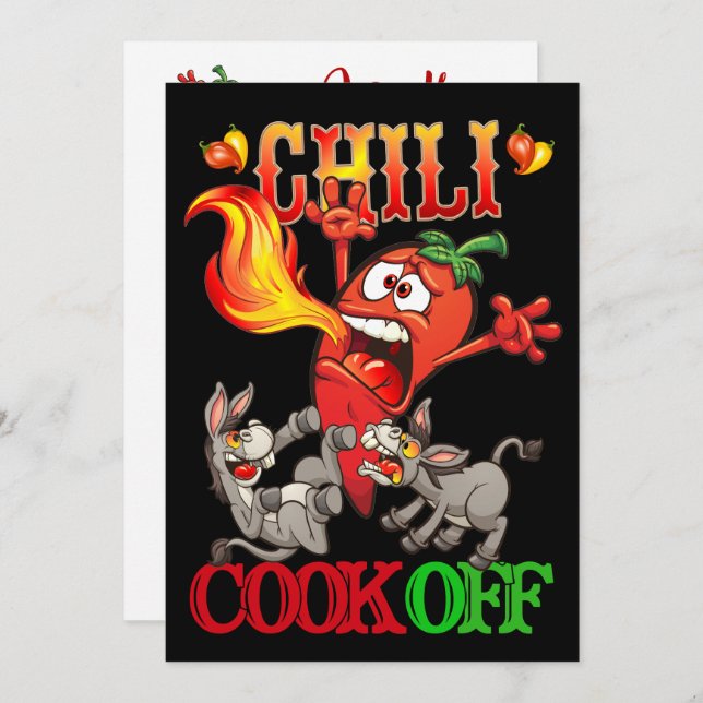 Chili Cook Off Convite (Frente/Verso)