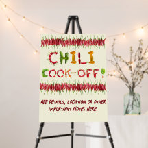 Chili Cook off Sign, personalize com detalhes do e