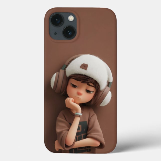 Chill Vibes: Aesthetic Boy with Headphones (Verso)