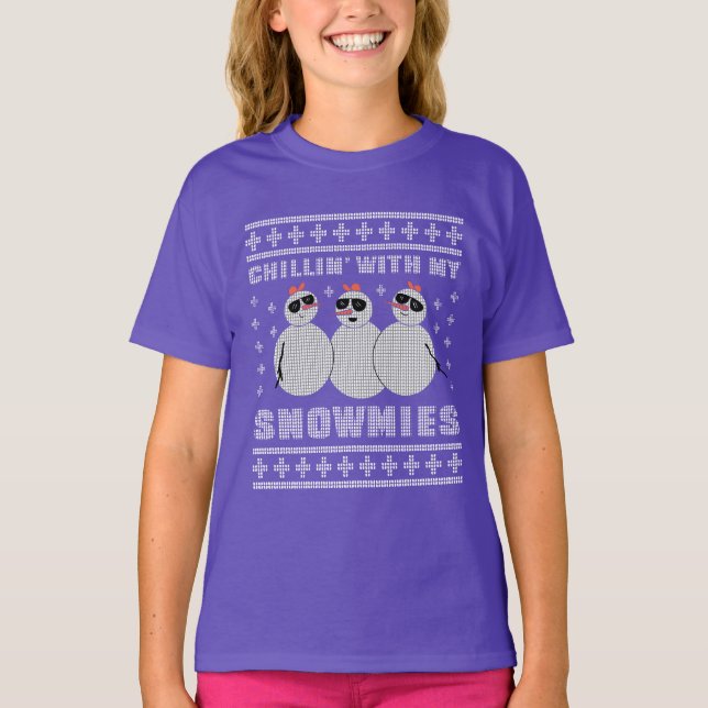 Chillin Com Meu Snowmies Natal Suéter Feio Qu (Frente)