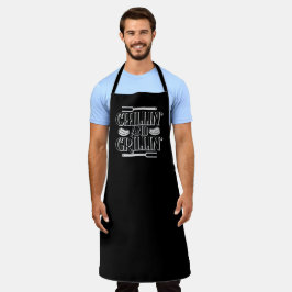 Chillin Grillin Large Black Apron