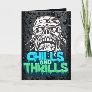 Chills & Thrills - Cartão de Halloween com Gráfico