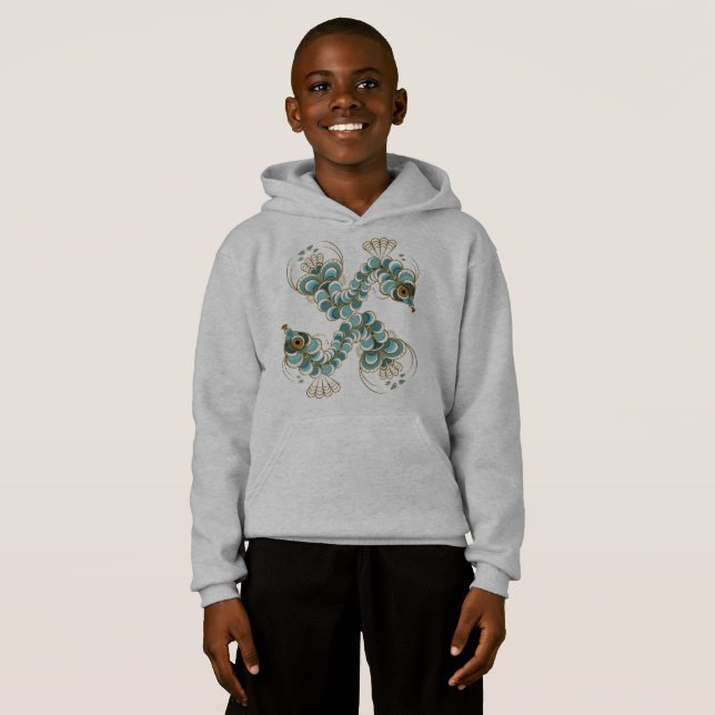 Chimera - Peacock Seacavalo Kids Unisex Hoodie (Frente Completa)