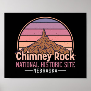 Chimney Rock Nebraska Impressão Vintage – Retro