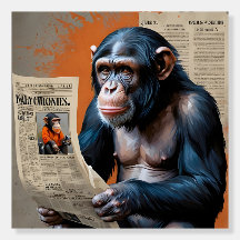 Chimp Royalty na Arte Animal Única do Trono