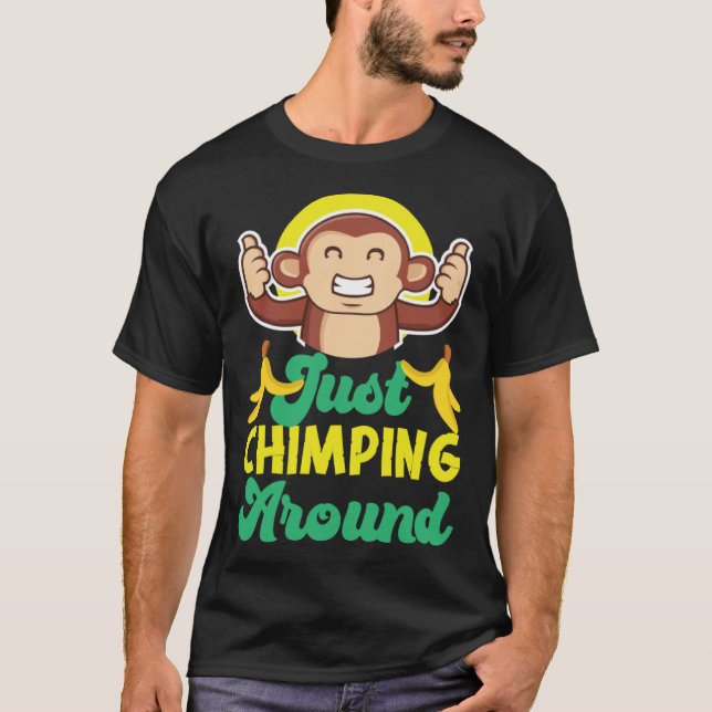 Chimpanzé Apenas Chimando Em Torno De Pullover Hoo (Frente)