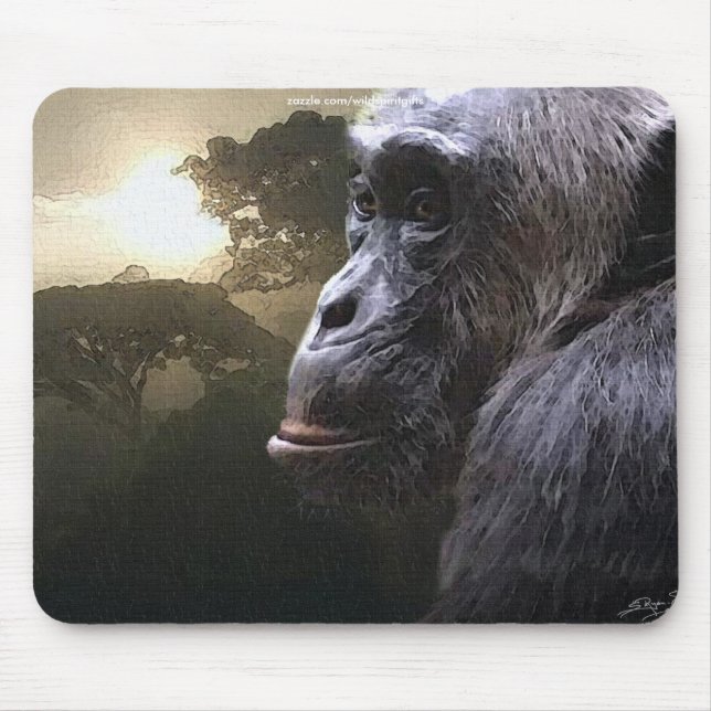 Chimpanzee Conservation Wildlife Art Mousepad (Frente)