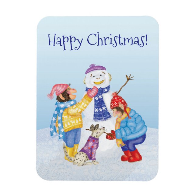 Chimpanzés bonitos construindo um ímã de neve (Vertical)