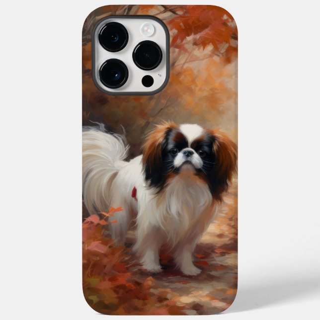 Chin Japonês nas Folhas do outono caem inspiração (Verso)