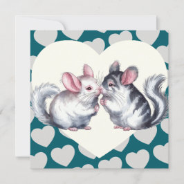 Chinchillas beijando cartão de amor de Dia de os n