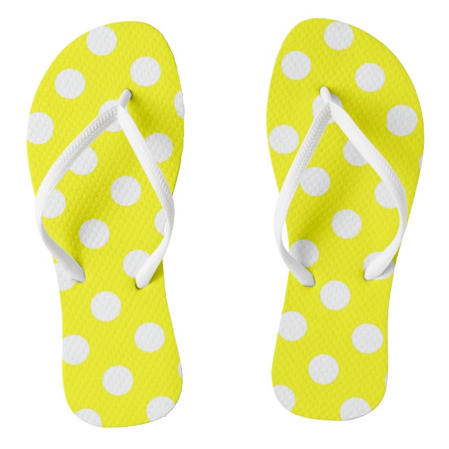 Chinelo Amarelo e Branco com Bolinhas (Pé da cama)