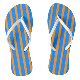 Chinelo Azul e Listras Laranja