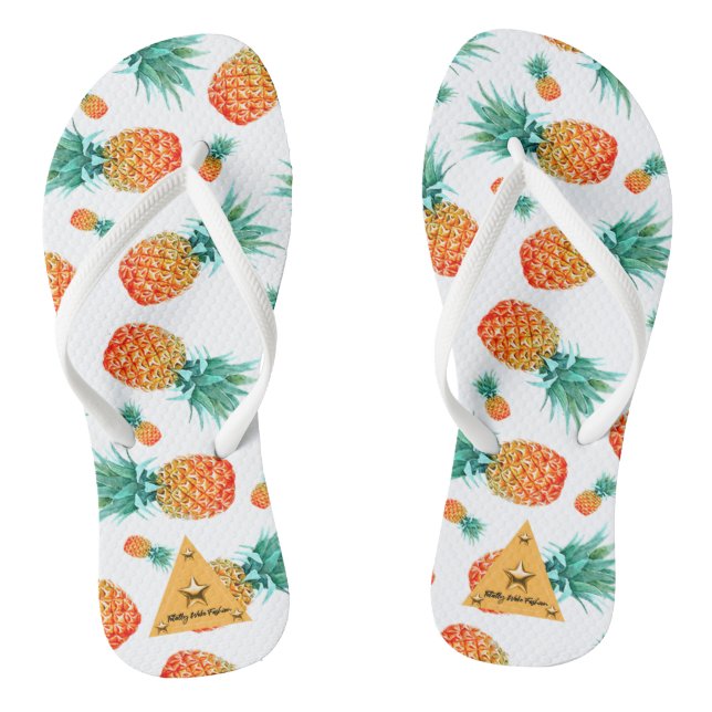 Chinelo Branco de Fruta Abacaxi Tropical (Pé da cama)