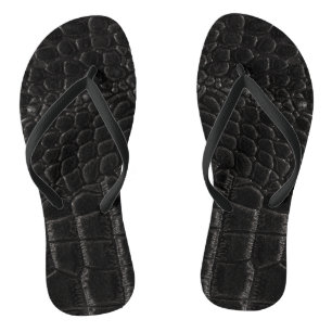 Chinelo de dedão com crocodilo preto
