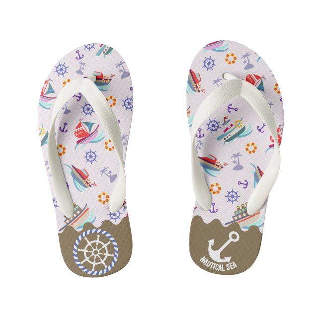 Chinelo de Dedo Infantil Branco Marinha (Pé da cama)