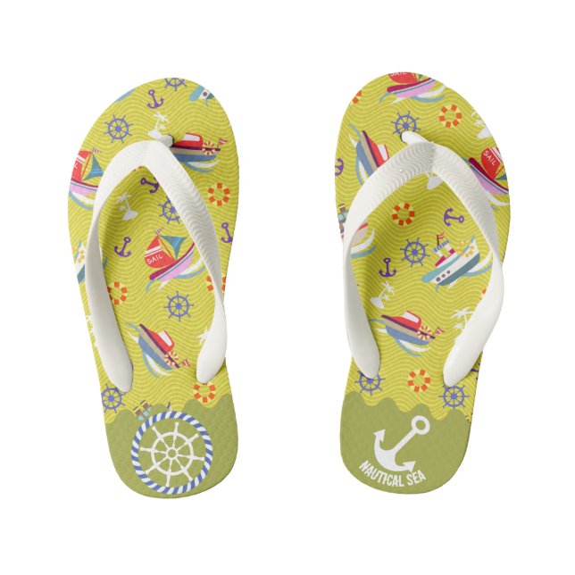 Chinelo de Dedo Infantil Verde Limão Marítimo (Pé da cama)