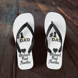 Chinelos #1 Dad Love Personalized Pair of Flip Flops
