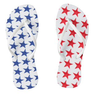 Chinelos 4 de julho Red, White & Blue Stars US Flag Beach
