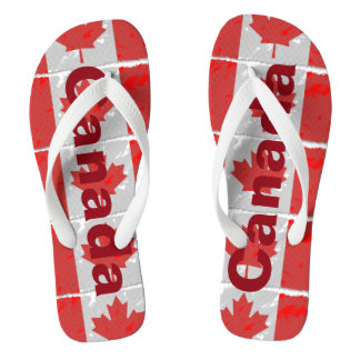 Chinelos A bandeira canadense com Canadá imprimiu no