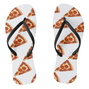 Chinelos A fatia clássica de pizza de pepperoni SlipperyJoe
