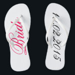 Chinelos A Noiva Personalizada adiciona seu próprio present<br><div class="desc">Chinelos de noiva personalizadas - adicione seu próprio casamento ou data de aniversário a um belo presente de chá de panela personalizável.</div>