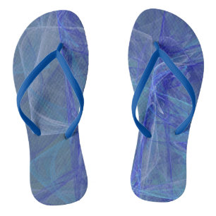 Chinelos abstrato azul e roxo