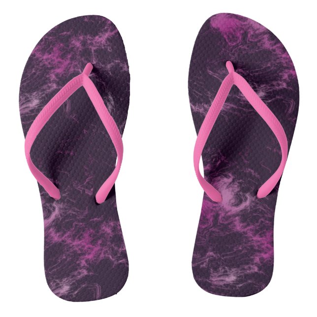 Chinelos abstrato de mármore rosa e roxo (Pé da cama)