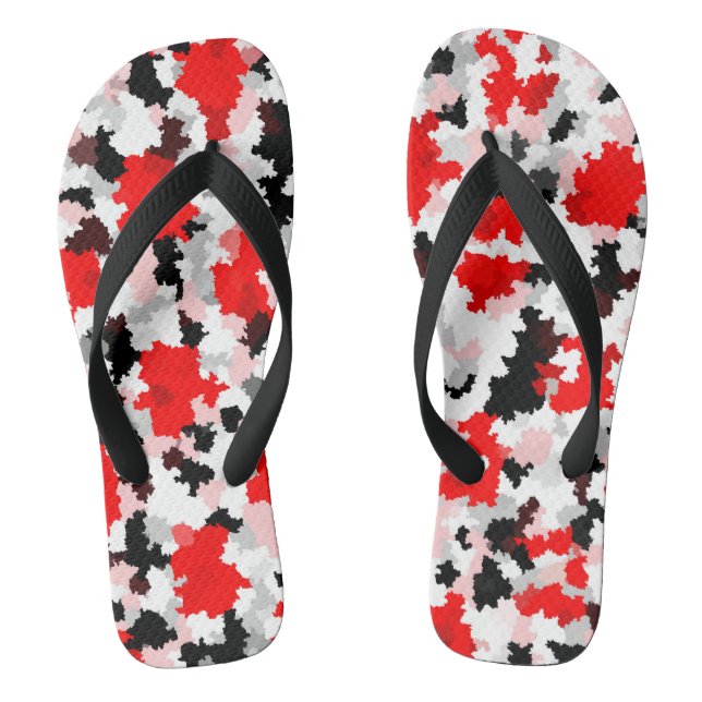 Chinelos Abstrato de padrão irregular Design branco preto v (Pé da cama)