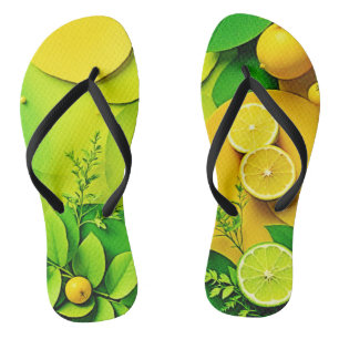 Chinelos Abstrato Lemon Limão Nature Art