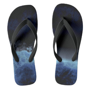 Chinelos Abstrato preto e azul