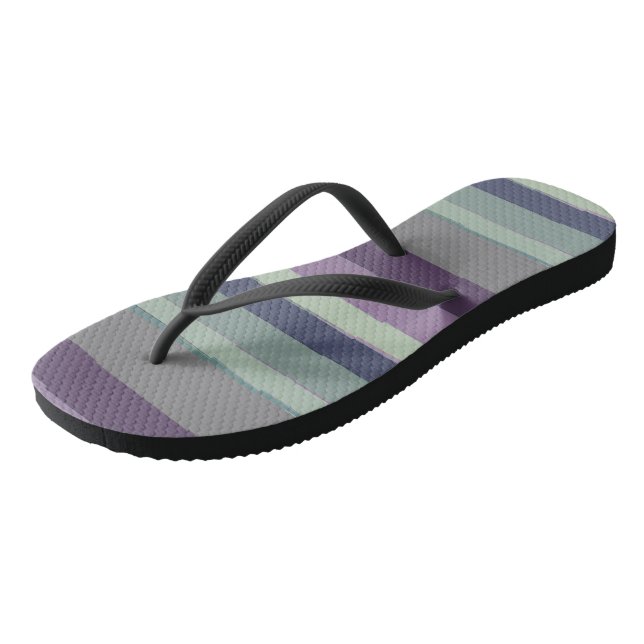 Chinelos Abstrato púrpura, azul e verde (Inclinado)