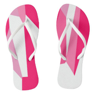 Chinelos abstrato rosa e branco