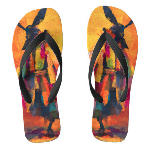 Chinelos Abstrato Samurai Warrior Silhouette